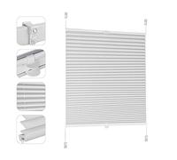 Sekey Estor Plisado sin Agujeros, Estor Plisado para Ventana, fijación Klemmfix de 130 cm de Ancho, Opaco, protección Solar, 130 x 150 cm, Color Blanco
