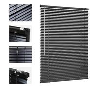 Sekey Klemmfix - Persiana Veneciana para Ventanas, láminas de Aluminio de 25 mm, con Agujeros, Incluye Material de Montaje, persianas de Aluminio sin taladrar, 105 x 160 cm, Color Negro
