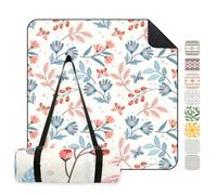 Sekey Manta Picnic 150x200 cm Manta Picnic Impermeable Antisuelo Acolchada Tres Capas Fondo PEVA Correa de Transporte para Picnic, Camping, Playa