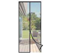 Sekey Mosquitera Magnética Balcón Protector vs Insectos, 100x220 cm, Sin Perforar, Translúcida, Antidesgarros y Clima, Velcro 4 cm, Irrompible, Negro