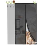 Sekey Mosquitera magnética para puerta de balcón, cortina magnética, montaje adhesivo sin agujeros, 150 x 200 cm, color negro