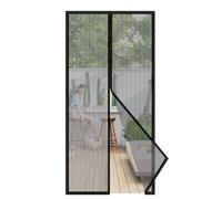 Sekey Mosquitera magnética para puerta sin necesidad de taladrar, cortina para puerta de balcón, cortina magnética, protección contra insectos, con cinta adhesiva, 140 x 240 cm, color negro