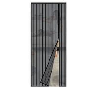 Sekey Mosquitera para puerta contra arañazos de gatos, cortina magnética para apertura lateral, mosquitera magnética para puerta de balcón, fácil instalación, sin agujeros, 110 x 220 cm, color negro