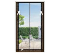 Sekey Mosquitera Puerta Magnética Recortable - Correas con Hebillas Cosidas Doble Lado| Sin Perforar| 4cm Velcro Arriba, Insecto Protección para Balcón/Terraza/Habitación, 110x220cm, Negro