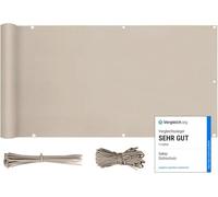 Sekey Pantalla para Balcón Jardín Protección de Privacidad Opaca Polyster, Protección UV, Resistente al Viento, se Puede Cortar, con Cuerda y Bridas 120 x 300cm, Gris Pardo