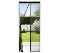 Sekey Puerta con pantalla anti-insectos para puerta de balcón con imán, cortina protectora de insectos, mosquitera, 85 x 220 cm, negro