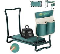 Sekey Reposarodillas Regulable en Altura para jardinería, Capacidad de Carga 160 kg, Taburete de jardín Plegable con Bolsillos para Herramientas, Ayuda para Rodillas para jardinería, 60 x 50 x 28 cm