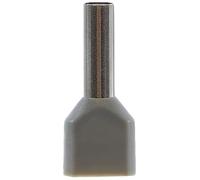 SeKi 14223 - Terminales de cable gemelo (2 x 4,0 mm², 100 unidades, 4,0 mm²), color gris