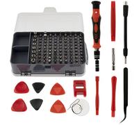 SeKi 17436 - Juego de mecánica de precisión, 98 puntas de precisión, destornillador con 2 extensiones y muchos accesorios para la reparación de aparatos eléctricos y modelismo