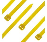 SeKi Bridas para cables, 100 unidades, color amarillo, 100 x 2,5 mm, resistentes a desgarros hasta 8,2 kg, nailon PA6.6, autoblocantes, juego de bridas para gestión de cables, hogar, taller e
