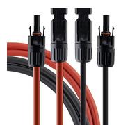 SeKi Cable solar 6 mm² rojo/negro - 15 m; incluye conector montado; cable de extensión; cable PV H1Z2Z2-K; juego de conexión 1 x rojo + 1 x negro