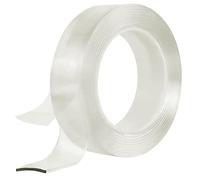 SeKi Cinta adhesiva de doble cara, 3 cm x 3 m, transparente, se puede retirar sin dejar rastro, reutilizable, resistente al agua, multifuncional, antideslizante, lavable