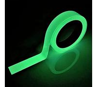 SeKi Cinta adhesiva fluorescente fluorescente de 15 mm x 10 metros; cinta de señalización que brilla en la oscuridad, cinta reflectora autoadhesiva