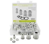 SeKi Gland - Juego de 40 prendas, M12, M16, M25 y M25, incluye contratuerca y anillo de sellado; IP68 resistente al agua, cable de plástico Gland