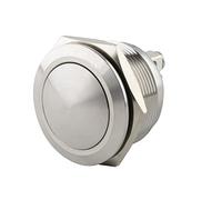 SeKi Pulsador de acero inoxidable 19182, diámetro de 25 mm, forma de cabeza curvada, conexión de tornillo; pulsador de timbre