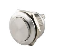 SeKi Pulsador de acero inoxidable de 25 mm de diámetro con forma de cabeza que sobresale y conexión de rosca.