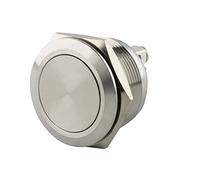 SeKi Pulsador de acero inoxidable, diámetro de 25 mm, forma plana de rosca; pulsador de timbre, tornillo estándar