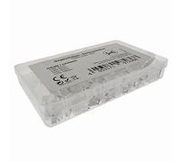 SeKi Surtido de abrazaderas para clavos, 400 unidades (100 x 4 mm, 100 x 6 mm, 100 x 8 mm, 100 x 10 mm), color blanco