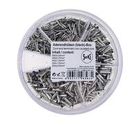 SeKi Surtido de terminales de cable de 0,5-2,5 mm² (500 x 0,50 mm², 500 x 0,75 mm², 400 x 1,00 mm², 300 x 1,50 mm², 200 x 2,50 mm²), color gris