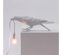 SELETTI Lámpara Pájaro LED lámpara de mesa decorativa blanco juguetón