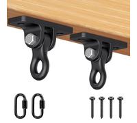 SELEWARE Gancho de techo resistente con barra de madera, giratorio 360°, soporte para saco de boxeo de acero inoxidable, para yoga aéreo, hamaca, sillón colgante, columpio