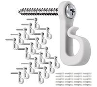 SELEWARE Q Ganchos Para Colgar luces de Hadas de Exterior, Ganchos para Atornillar Luces de Navidad, Ganchos Para Iluminación de Interior y Exterior, Clips Para Colgar Luces de Hadas (Blanco 40PCS)