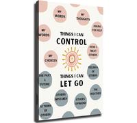 Self Care Poster Control and Letting Go Guide Mindfulness Chart for Therapy Room Study(Framed,12x18inch(30x45cm))