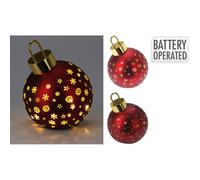 Self import agencies bola de navidad led roja con estrellas y copos de