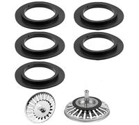 Sello de Fregadero de Cocina,5 PCS Junta Goma Desague Fregadero Cocina Filtro de Cesta Arandela de Goma Sello de Tapón de Fregadero para Fregadero de Baño Filtro de Cesta de Cesta