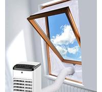 Sello de ventana de CA para aire acondicionado portátil, kit de parada de aire caliente con doble cremallera para marco para ventanas, protector de manguera de escape de poliéster 210T impermeable