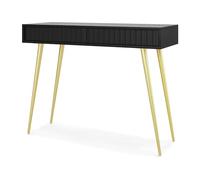 Selsey Bello - Tocador, Negro con Patas Doradas, 104 cm
