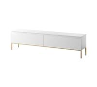 Selsey Bemmi - Armario RTV, Blanco con Patas Doradas, 175 cm