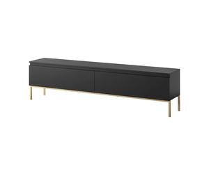 Selsey Bemmi - Armario RTV, Negro con Patas Doradas, 175 cm