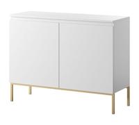 Selsey CommoIT - Armario de 2 Puertas, 77 x 100 cm, Patas Doradas, Armario para Dormitorio, Color Blanco