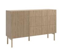 Selsey Cómoda de 1 Puerta, 3 cajones, 140 cm, Roble Barnizado