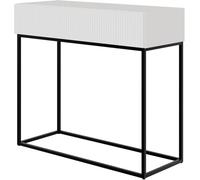 Selsey Consola Recibidor Mesa De Consola con Cajón De Lamas Patas Negras 90 x 79 cm Blanco Veldio