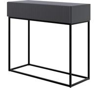 Selsey Consola Recibidor Mesa De Consola con Cajón De Lamas Patas Negras 90 x 79 cm Negro Veldio