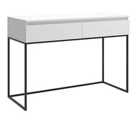 Selsey Escritorio para Ordenador con 2 cajones, Marco de Metal, 120 x 50 x 80 cm, Color Blanco con Patas Negras