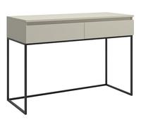 Selsey Escritorio para Ordenador, Mesa de Oficina con 2 cajones, Marco de Metal, 120 x 50 x 80 cm, Color Gris Topo con Patas Negras