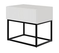 Selsey Mesita de Noche Auxiliar con Cajon Gris Beige Patas Negras Veldio