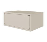 Selsey Mesita de Noche Auxiliar, Mesa Auxiliar, mesita de Noche, Armario Colgante con cajón, Empujar para Abrir, extractores de Bolas, Gris y Beige Wuwu