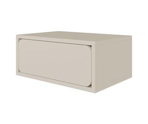Selsey Mesita de Noche Auxiliar, Mesa Auxiliar, mesita de Noche, Armario Colgante con cajón, Empujar para Abrir, extractores de Bolas, Gris y Beige Wuwu