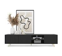 Selsey Mueble bajo para televisor, Material de Madera,Negro, 175 cm