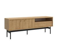 Selsey - Mueble de TV de pie con Patas y Armario de TV con cajón Estante Dos Puertas 154 cm Nogal Natural Olar