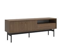 Selsey - Mueble de TV de pie con Patas y Armario de TV con cajón Estante Dos Puertas 154 cm Nuez Carini Natural Olar