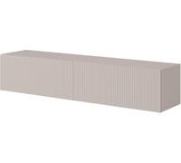 Selsey Mueble De TV Mesa De TV 140 cm Suspendido con Fachada Fresada Gris Beige Veldio