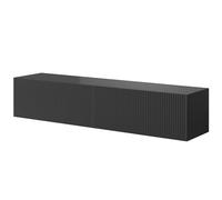Selsey Mueble De TV Mesa De TV 140 cm Suspendido con Fachada Fresada Negro Veldio