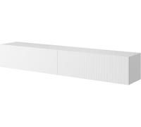 Selsey Mueble De TV Mesa De TV 175 cm Suspendido con Fachada Fresada Blanco Veldio