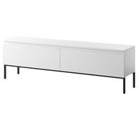 Selsey Mueble De TV Mesa De TV 2 Puertas 150 cm con Patas Negras para Salón Dormitorio Blanco Bemmi