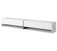 Selsey Mueble De TV Suspendido con 2 Puertas 2 Cajones Mesa De TV para Salón Dormitorio 200 cm Blanco con Inserción Grafito Mirrgo